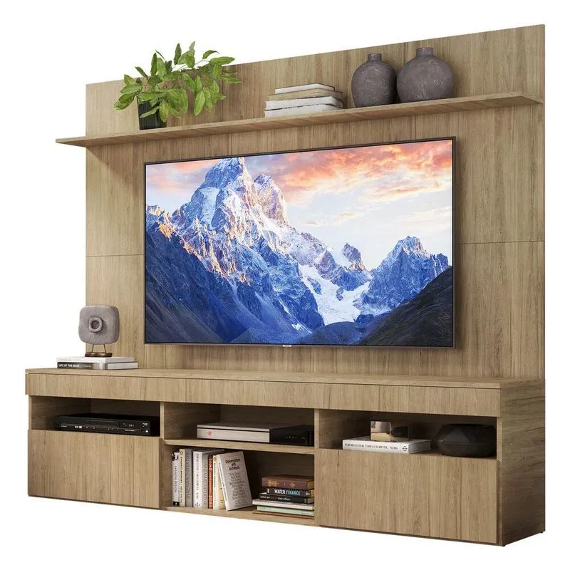Rack com Painel e Suporte TV 65" Madri Multimóveis V3366 Rustic