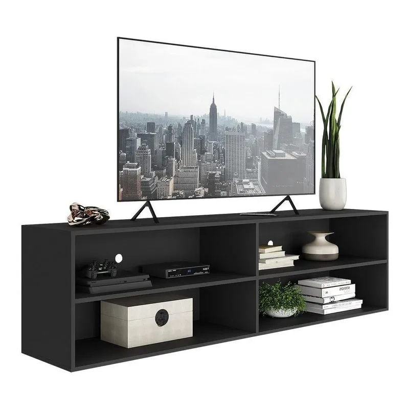 Rack Tv 75" Jazz Multimóveis V1006 Preto Preto