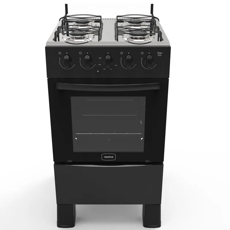 Fogão 4 Bocas a Gás Acendimento Automático Realce Bivolt CR201 Preto