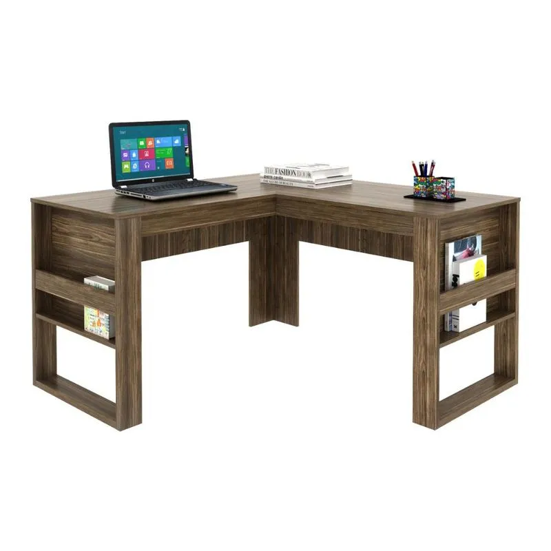 Mesa Escritório de Canto Multimóveis VCR25042 Nogal