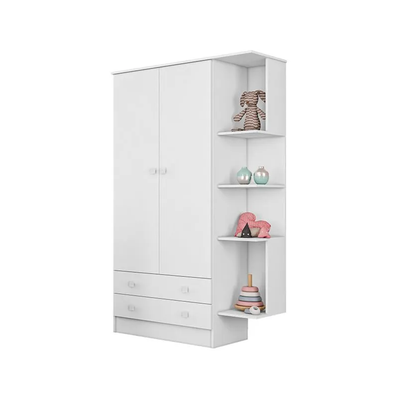 Guarda-Roupas Infantil 2 Portas 2 Gavetas Multimóveis CR40054 Branco