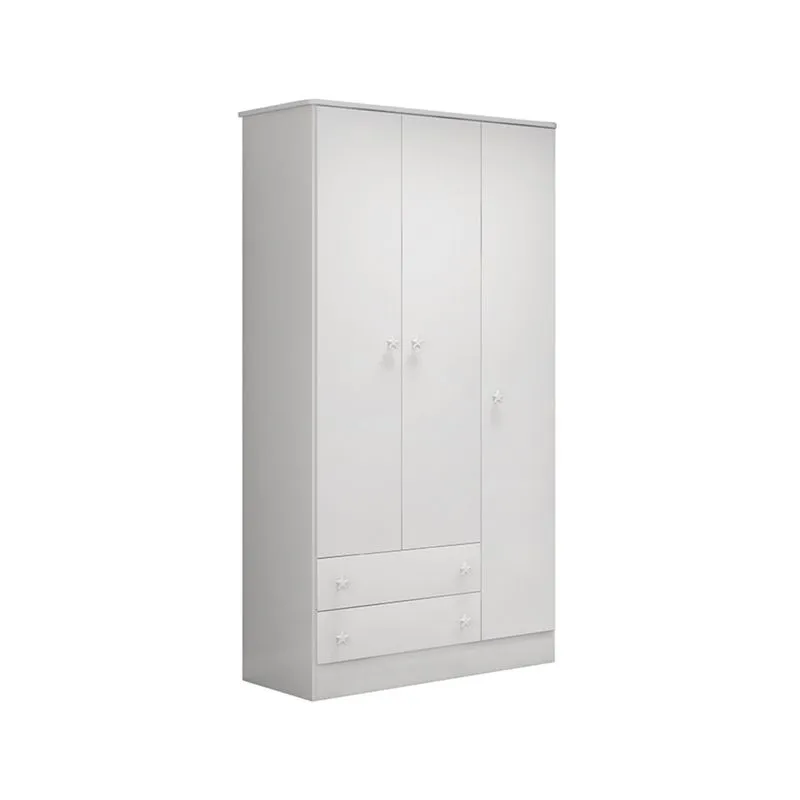 Guarda-Roupas Infantil 3 Portas 2 Gavetas Multimóveis CR40053 Branco