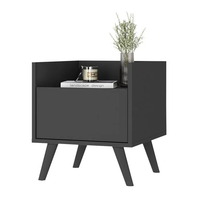 Mesa de Cabeceira 40cm Retrô Multimóveis V4041 Preto