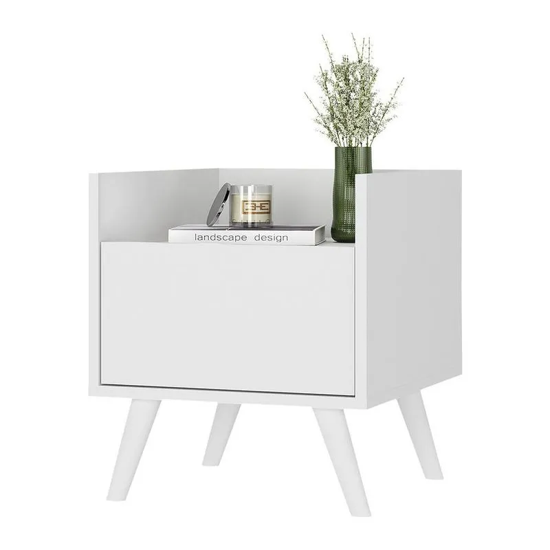 Mesa de Cabeceira 40cm Retrô Multimóveis V4041 Branco