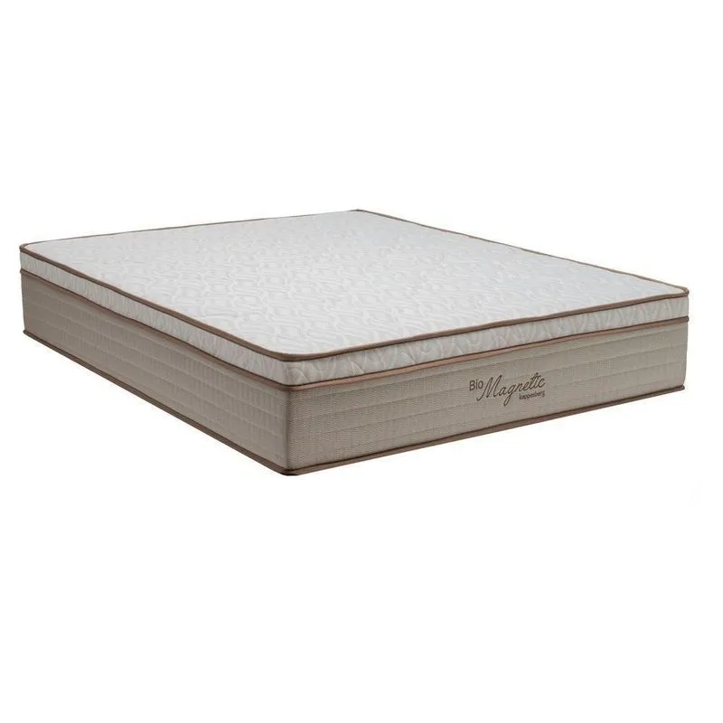 Colchão Casal Molas Ensacadas Bio Magnetic Euro Pillow Kappesberg (138x188x30) Cr430a Branco/cinza Branco/cinza