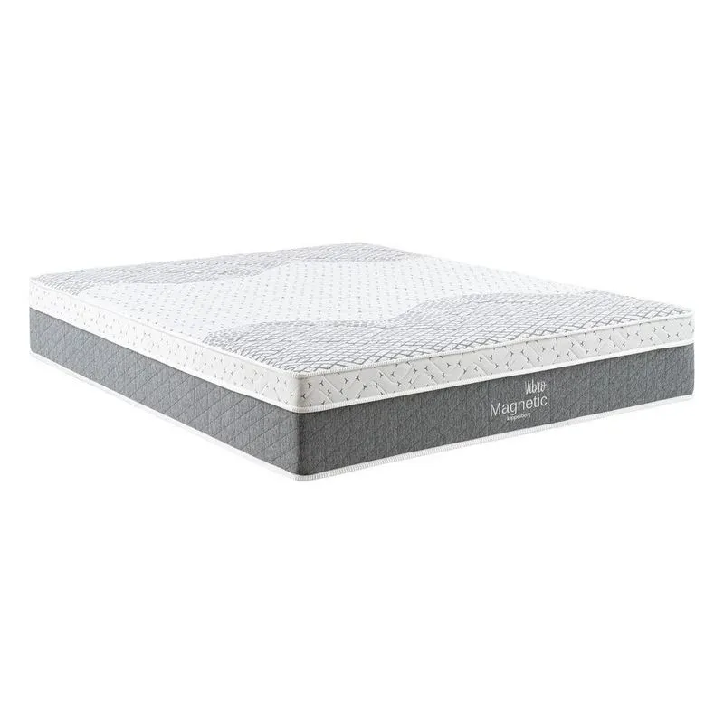 Colchão King Molas Ensacadas Vibro Magnetic Euro Pillow Kappesberg (193x203x33) Cr431c Branco/cinza Branco/cinza