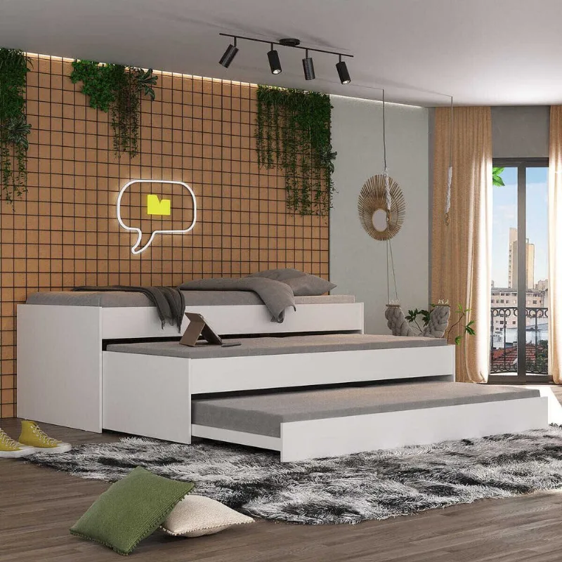 Tricama para colchão 88x188cm Marshmallow Multimóveis BB0739 Branco - Multimóveis