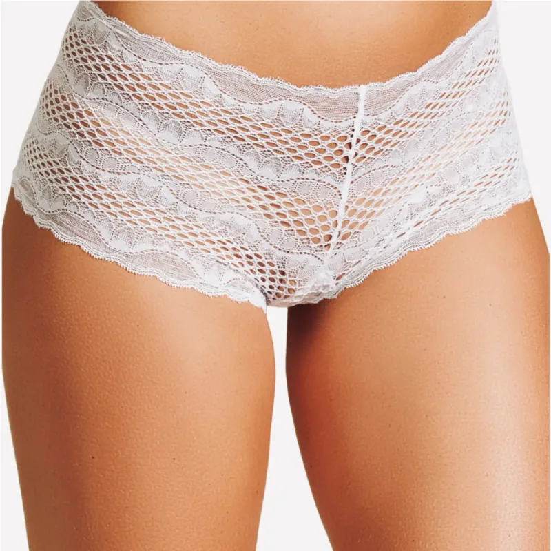 Tanga Caleçon Rendada Triangular Recco Branca M