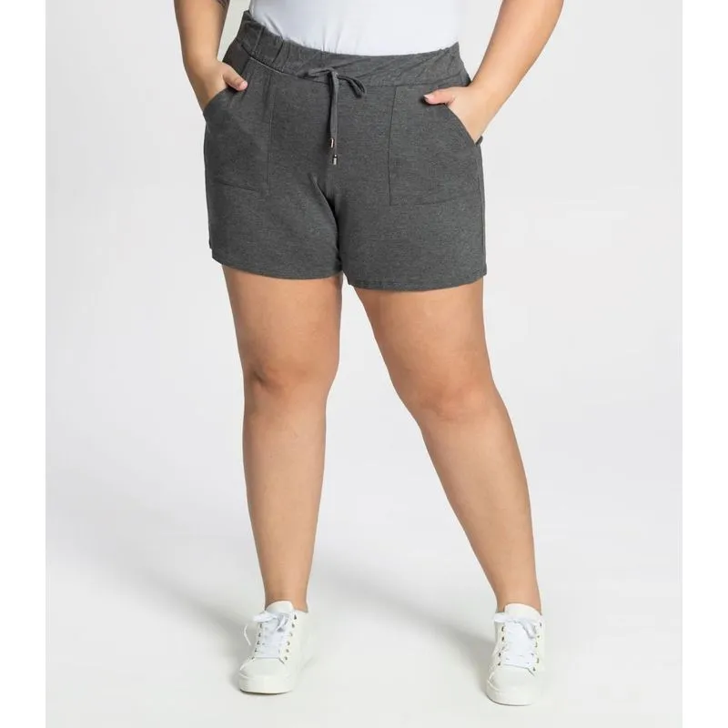 Shorts Molecotton Feminino Rovitex Plus Cinza GG