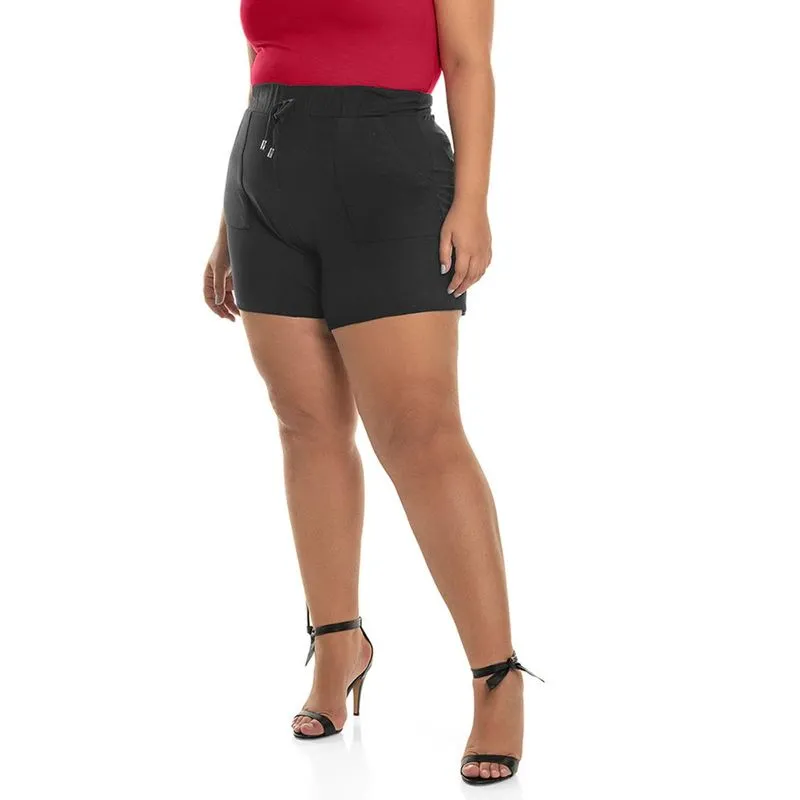 Shorts Molecotton Feminino Rovitex Plus Preto G
