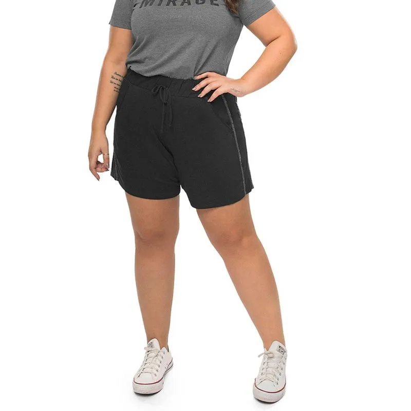 Shorts Molecotton Feminino Rovitex Plus Preto G