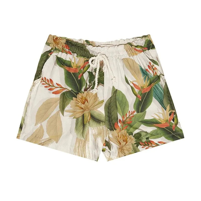 Shorts Estampado Feminino Endless Bege G