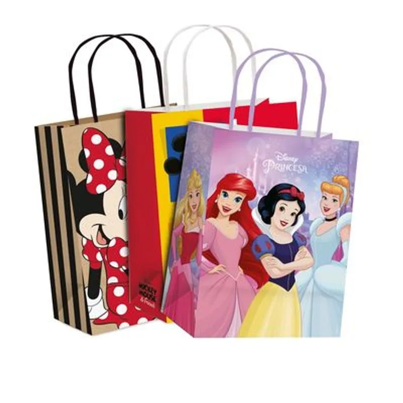 Sacola de Papel Disney M 26x19,5x9,5 Cromus Estampa Sortida