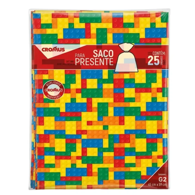 Saco Presente Cromus 45x59cm G2 Blocos com 25 Unidades