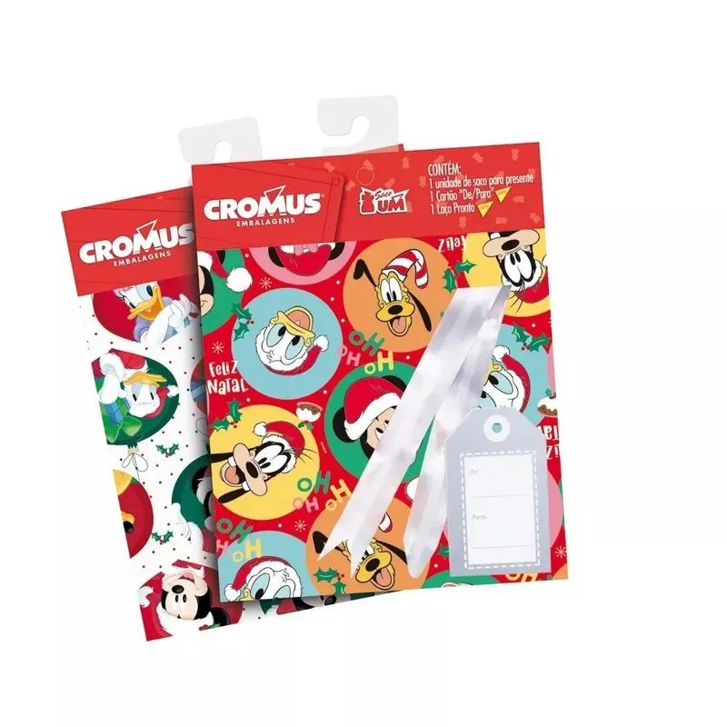Saco para Presente Disney 30x44 cm 1 un. Cromus Sortido Papel Laminado Kit Saco para Presente 30x44cm Disney 1 Unidade Sortido - School Basics