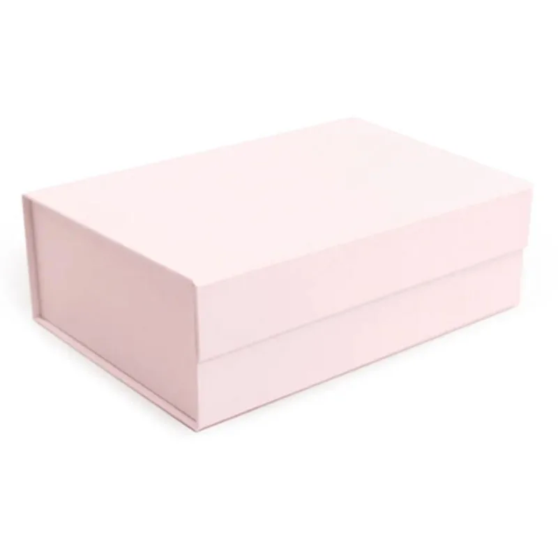 Caixa Rígida Dobrável Retangular Com Ímã P Rosa Bebê 24,5x17,5x8cm - 5 Un