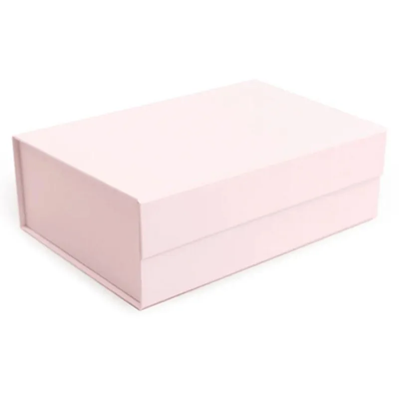 Caixa Rígida Dobrável Retangular Com Ímã M Rosa Bebê 29x21x9cm - 5 Un