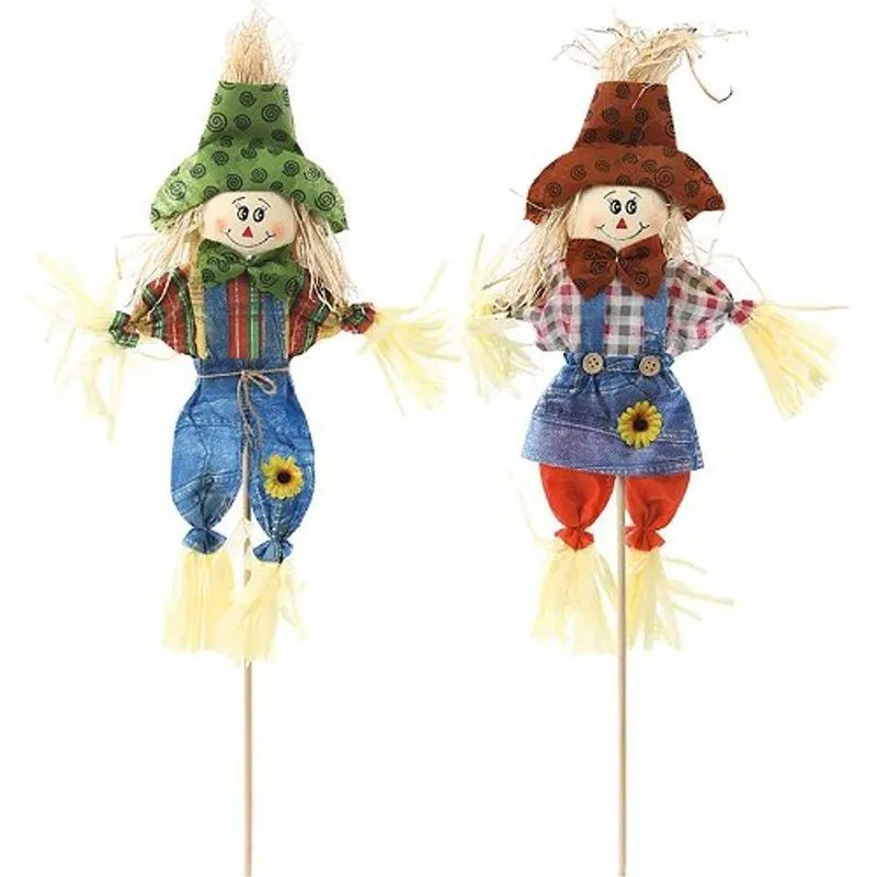 Kit Espantalho Decorativo - Haste Para Festa Junina - Severina E Terezinha 66cm - 2 Un