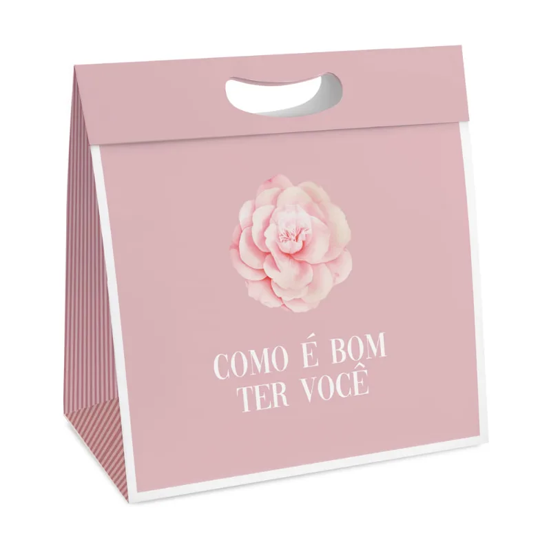 Sacola Presente Cromus Camélia Pequena SACOLA PRESENTE CROMUS C/ABA CAMELIA P
