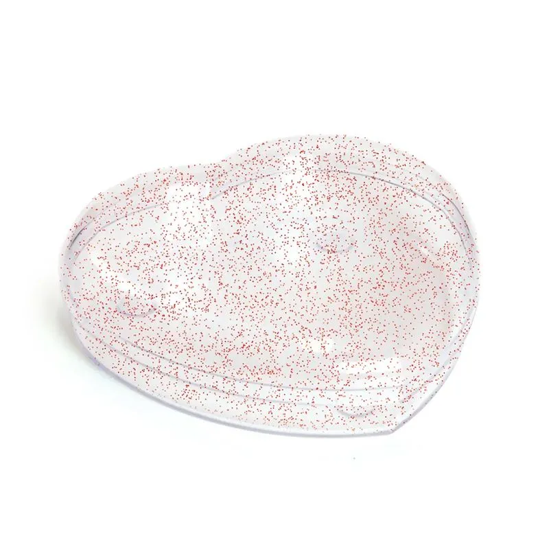 Caixa Acrílico Coração Transparente Com Glitter Vermelho Caixa Acrílico Coração Transparente Com Glitter 15x12x4cm Cromus