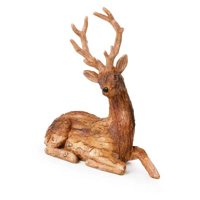 Escultura rena deitada resina mrr 26cm