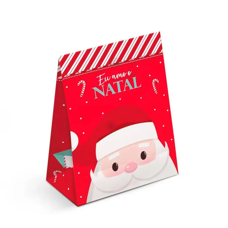 Saco para Presente de Papel para Natal Coleção Nicolau Cromus 9683 Saco Noel 27x19,5x9,5 - Tamanho: M