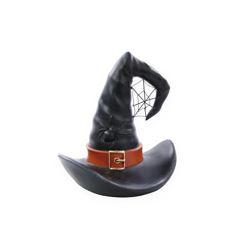 Enfeite chapeu bruxa sabrina decoratvo de resina halloween
