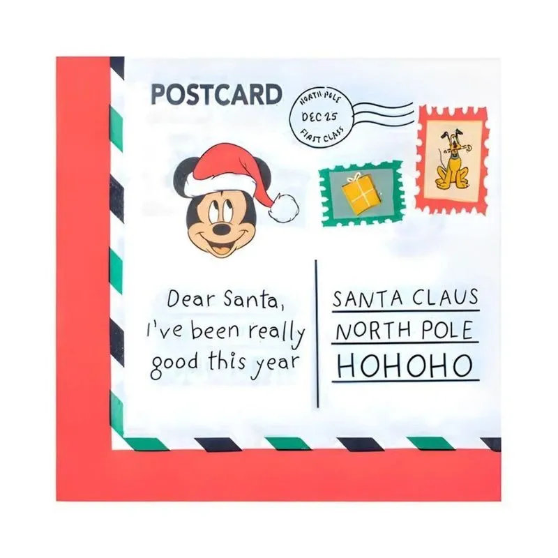 Guardanapo De Papel Estampado Carta De Natal Mickey - 20 Un