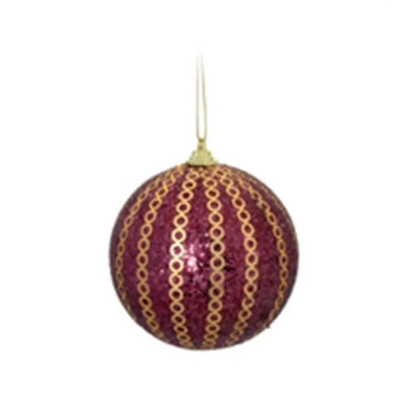 Bola Listras Horizontais Vermelho 10 cm