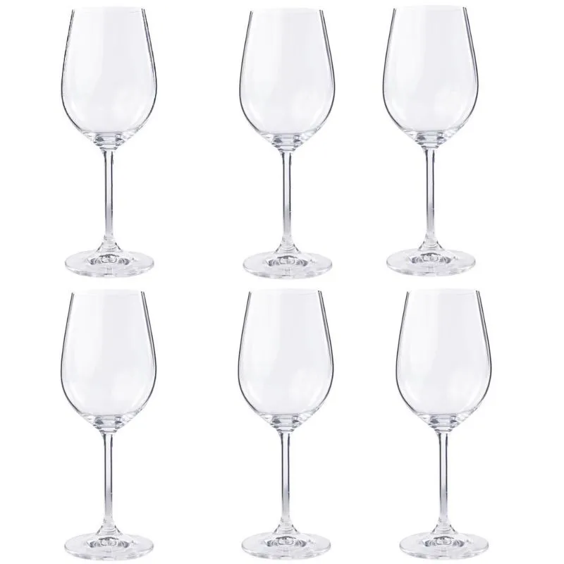 Cj 06 tacas vinho bohemia gastro cristal de titanio 350ML