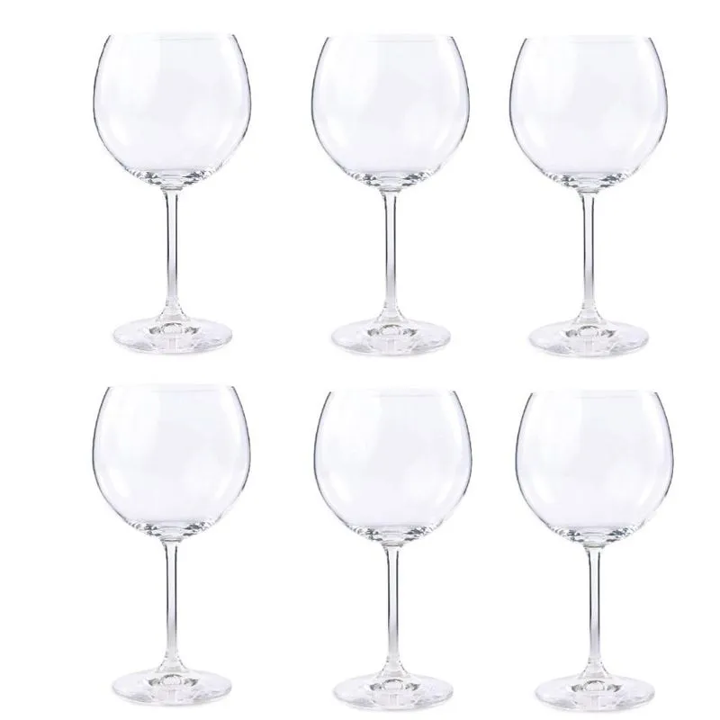 Cj 06 tacas vinho bohemia gastro cristal de titanio 570ML