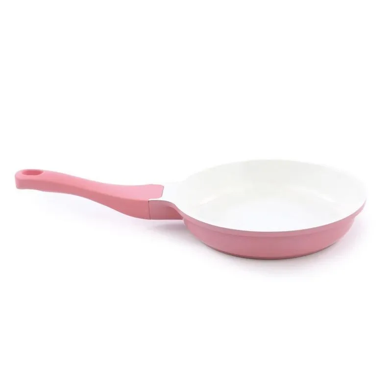 Frigideira em aluminio revestimento ceramico rosa 14CM