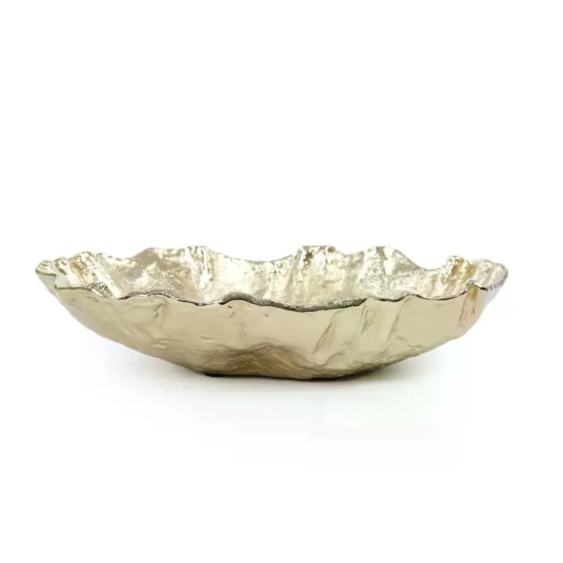 Centro de mesa decorativo em aluminio dourado 34CM