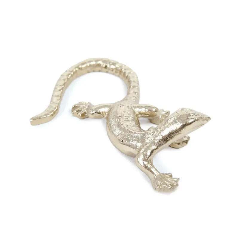 Escultura decor lagarto em aluminio DOURADO13CM