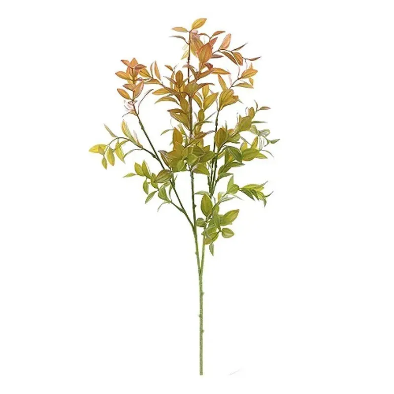 Folhas Decorativas Permanentes - Pick Folhagem 64cm Verde-marrom - 6 Buquês