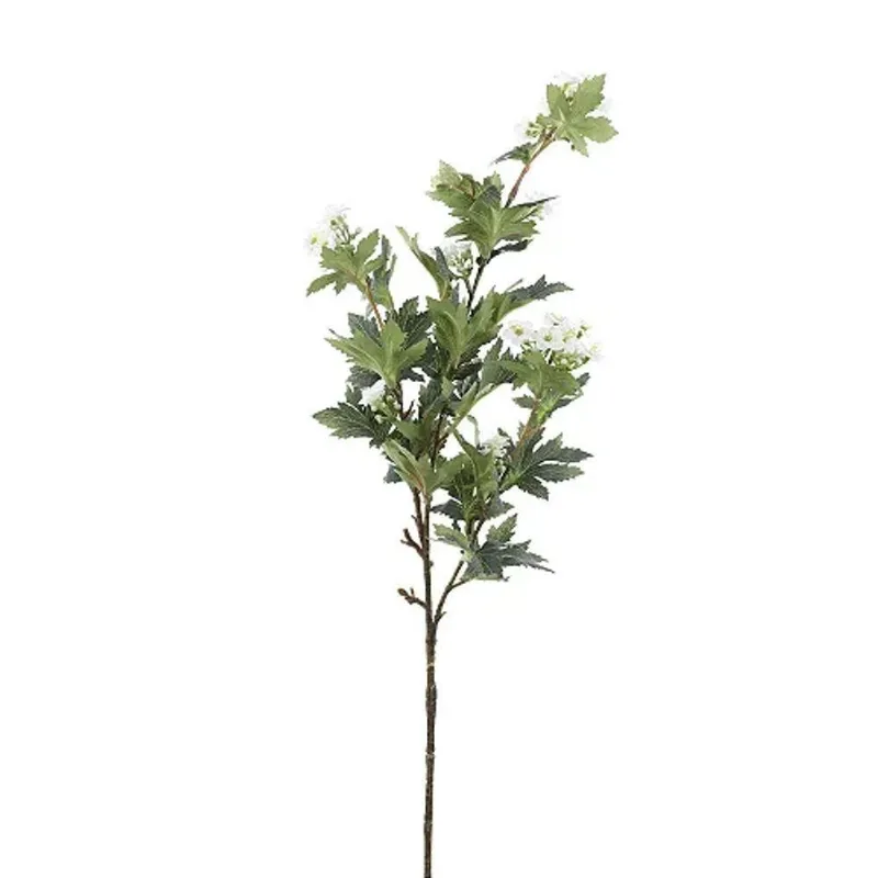 Folhas Decorativas Permanentes - Pick Folhagem E Flores 76cm Branco - 1 Haste
