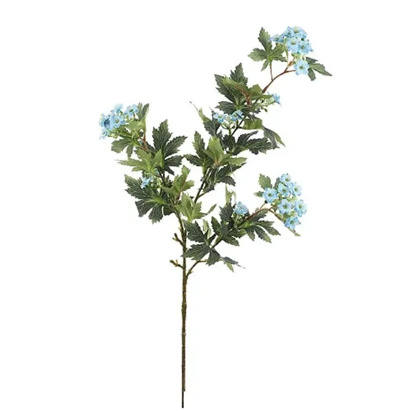 Folhas Decorativas Permanentes - Pick Folhagem E Flores 76cm Azul - 1 Haste