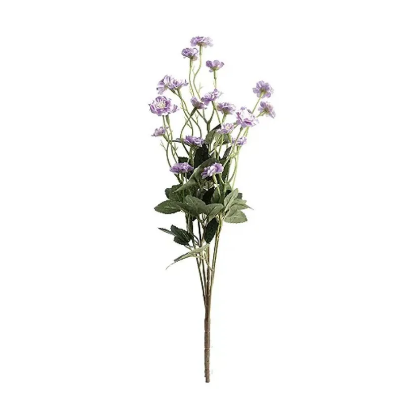 Flores Decorativas Permanentes - Haste De Mini Rosas X23 45cm Lilás - 6 Hastes