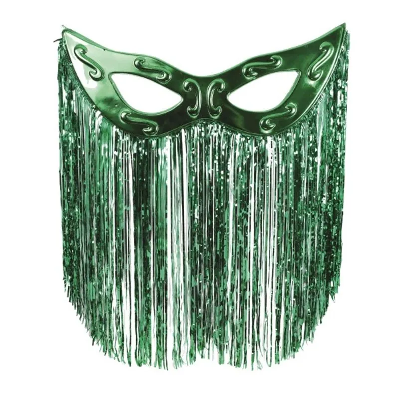 Decoração De Máscara Grande Cromus Com Cortina Verde