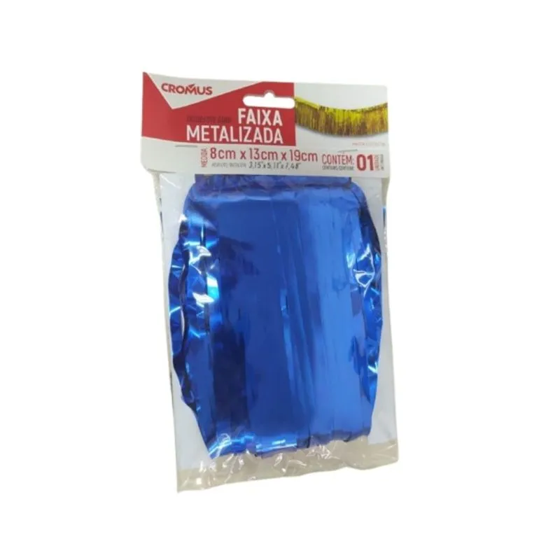 Faixa Metalizada Azul 8x13x19cm Cromus