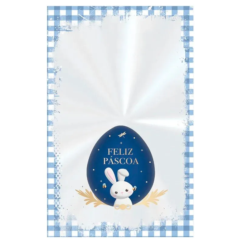 Saco Transparente Contos de Páscoa Azul 11X19,5cm 50 Unidades 11301165 CROMUS SACO TRANSP 11x19,5CM CONTOS PASCOA AZL 50UN 11301165 CROMUS