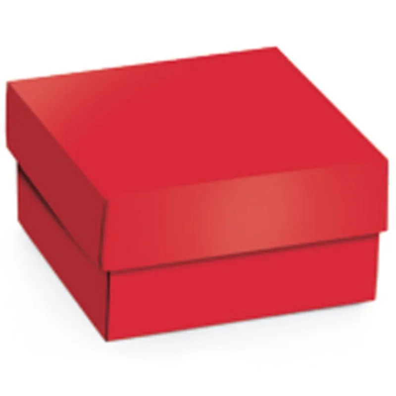 Kit Mini Caixa Quadrada Charming Red P 6,5x6,5x3,5cm - 50 Un