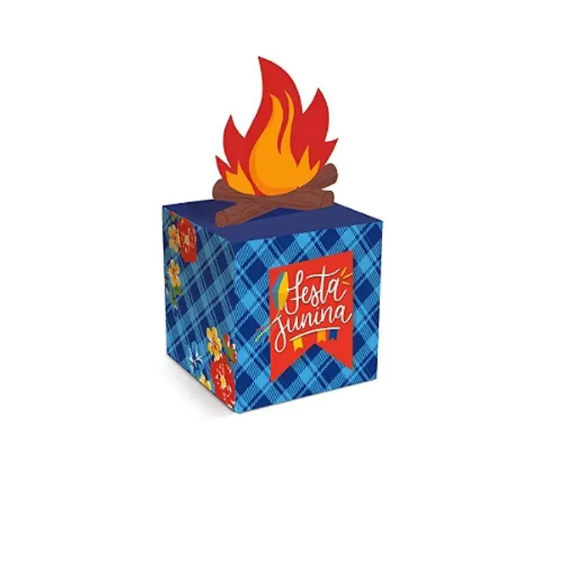 Caixa Pop Up Arraiá Bão Demais P 7x7x7cm - 10 Un