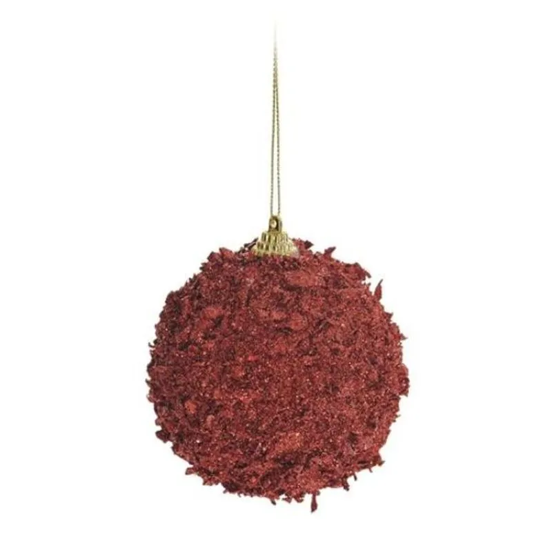 Bola com Glitter Vermelho 8 cm