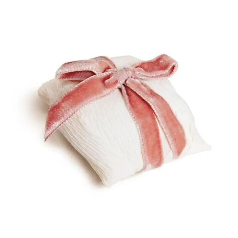 Cromus Casamento Romântico - Bem Casado Crepom Creme Fita Rosa 20 unidades