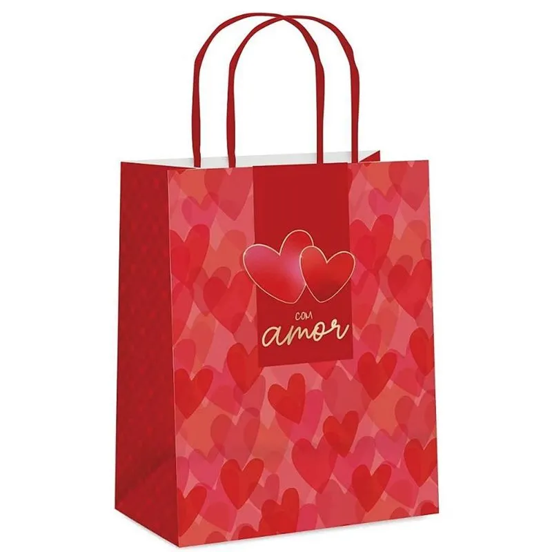 Sacola Papel Sonhos De Amor M 26x19,5x9,5 - Packpel