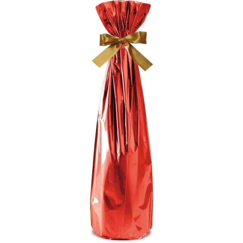 Embalagem para Garrafa 15X44CM Saco Metaliz.vermelho
