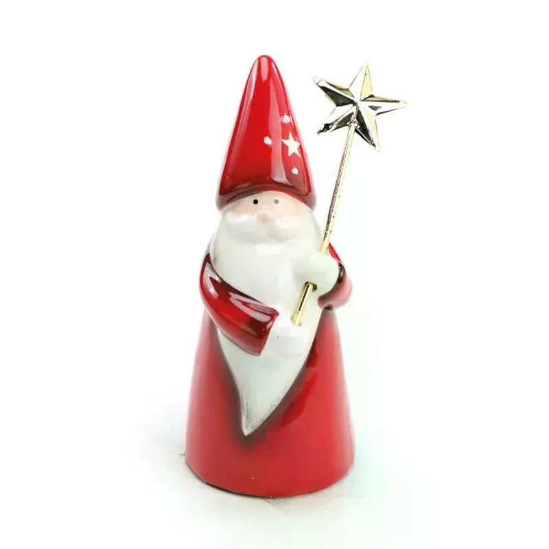 Escultura papai noel c/ estrela