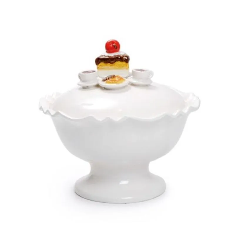 Pote Cerâmica Bolo Branco
