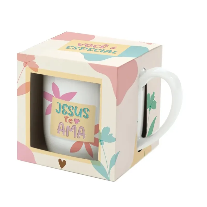 CANECA DE PORCELANA CRISTA - Manaia Presentes